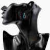 U-vormige Oorringen met Turkooisblauwe Emaille - 14K Goud Plated RVS