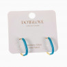 U-vormige Oorringen met Turkooisblauwe Emaille - 14K Goud Plated RVS