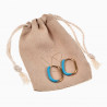 U-vormige Oorringen met Turkooisblauwe Emaille - 14K Goud Plated RVS