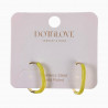 U-vormige Oorringen met Gele Emaille - 14K Goud Plated RVS