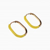 U-vormige Oorringen met Gele Emaille - 14K Goud Plated RVS