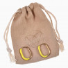 U-vormige Oorringen met Gele Emaille - 14K Goud Plated RVS