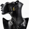 U-vormige Oorringen met Gele Emaille - 14K Goud Plated RVS