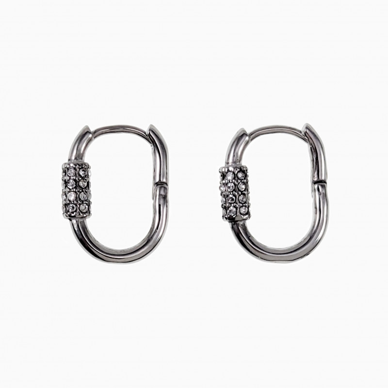 Kleine U-vormige Oorringen Dames - 14K Wit Gold Plated RVS Dottilove Kleine U-vormige Oorringen Dames - 14K Wit Gold Plated RVS Dottilove