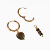 ∅16mm Oorringen met Natuurlijke Indiase agaatsteen Hangers Verguld RVS