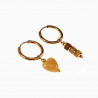 ∅16mm Oorringen met Natuurlijke Gele Jadesteen Hangers Verguld RVS