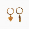 ∅16mm Oorringen met Natuurlijke Gele Jadesteen Hangers Verguld RVS