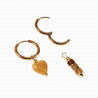 ∅16mm Oorringen met Natuurlijke Gele Jadesteen Hangers Verguld RVS
