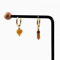 ∅16mm Oorringen met Natuurlijke Gele Jadesteen Hangers Verguld RVS