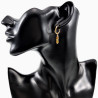 ∅16mm Oorringen met Natuurlijke Gele Jadesteen Hangers Verguld RVS