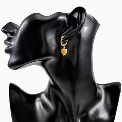 ∅16mm Oorringen met Natuurlijke Gele Jadesteen Hangers Verguld RVS