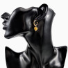 ∅16mm Oorringen met Natuurlijke Gele Jadesteen Hangers Verguld RVS
