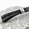 Zwart Leren Armband met RVS Adelaarsvleugels Anker