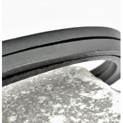 Zwart Leren Armband met RVS Adelaarsvleugels Anker