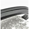 Zwart Leren Armband met RVS Adelaarsvleugels Anker