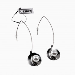 Lange Oorhangers Dames RVS Grote Haakoorbellen Oorbellen met Kristal