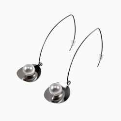Lange Oorhangers Dames RVS Grote Haakoorbellen Oorbellen met Kristal