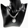 Dottilove Ketting 14k Witgoud Plated RVS Choker met Parel T-sluiting