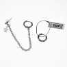 Driedelige Oorbellen Ball Earring met Ketting en Ster RVS ∅15mm