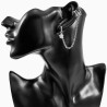 Driedelige Oorbellen Ball Earring met Ketting en Ster RVS ∅15mm