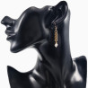 Lange Oorhangers  met Cubaanse Ketting en Zoetwaterparels Verguld RVS