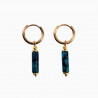 ∅14mm Oorringen met Natuurlijke Blauwwitte Jade Hangers Verguld RVS