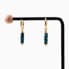∅14mm Oorringen met Natuurlijke Blauwwitte Jade Hangers Verguld RVS