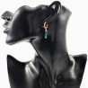 ∅14mm Oorringen met Natuurlijke Blauwwitte Jade Hangers Verguld RVS