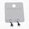 Oorbellen Dames - Groene Steen - Oorhangers - Roestvrij Staal - Oorringen met Waaier Hanger