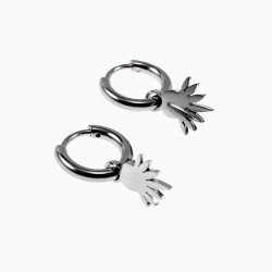 Oorbellen Dames - Groene Steen - Oorhangers - Roestvrij Staal - Oorringen met Waaier Hanger