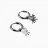 Oorbellen Dames - Groene Steen - Oorhangers - Roestvrij Staal - Oorringen met Waaier Hanger