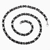 Vierkant Koningsketting Heren Stalen Zwarte PVC-Coating/Zilver Kleur