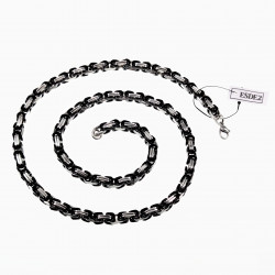 Vierkant Koningsketting Heren Stalen Zwarte PVC-Coating/Zilver Kleur