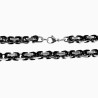 Vierkant Koningsketting Heren Stalen Zwarte PVC-Coating/Zilver Kleur