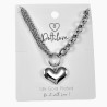 Dottilove Ketting Dames - 14k Wit Goud Plated RVS - Schakelsketting met Hart - Verstelbaar
