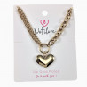 Dottilove Ketting Dames - 14k Geel Goud Plated RVS - Schakelsketting met Hart - Verstelbaar