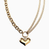 Dottilove Ketting Dames - 14k Geel Goud Plated RVS - Schakelsketting met Hart - Verstelbaar