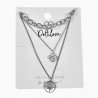 Dottilove Ketting Dames - Multilayer Ketting - 14k Wit Goud Plated RVS - Drielaagse Ketting met Hangers - Verstelbaar
