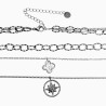 Dottilove Ketting Dames - Multilayer Ketting - 14k Wit Goud Plated RVS - Drielaagse Ketting met Hangers - Verstelbaar