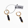 ∅14mm Oorringen Dames - Rhodochrosiet Steen - Oorhangers - Verguld RVS - Oorbellen met Buis Hangers