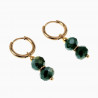 ∅14mm Oorringen Dames - Verguld RVS - Oorbellen met Groene Oostenrijkse Glaskralen