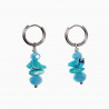∅142mm Oorringen met Turquoise Oostenrijkse Glaskralen en Schelp RVS