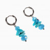 ∅142mm Oorringen met Turquoise Oostenrijkse Glaskralen en Schelp RVS