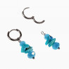 ∅142mm Oorringen met Turquoise Oostenrijkse Glaskralen en Schelp RVS