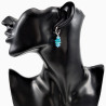 ∅142mm Oorringen met Turquoise Oostenrijkse Glaskralen en Schelp RVS