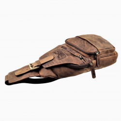 Hunters Crossbodytas Unisex Bruin Buffelleer - Schoudertas -  Slingbag