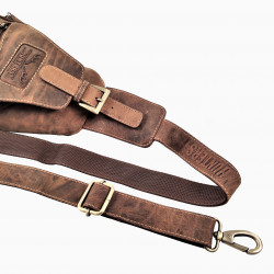 Hunters Crossbodytas Unisex Bruin Buffelleer - Schoudertas -  Slingbag