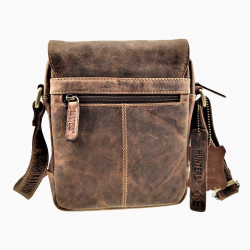 Hunters Schoudertas met Omslag Unisex - Bruin Buffelleer Crossbodytas