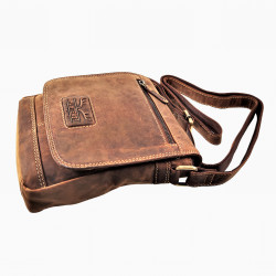 Hunters Crossbodytas met Omslag Unisex - Bruin Buffelleer Schoudertas