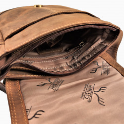 Hunters Crossbodytas met Omslag Unisex - Bruin Buffelleer Schoudertas
